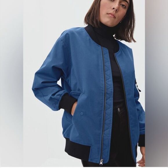 Everlane Blue Bomber Jacket NEW Small - Picture 3 of 16
